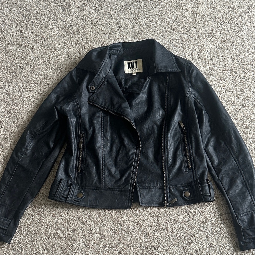 Kut from the Kloth Black Leather Biker Jacket